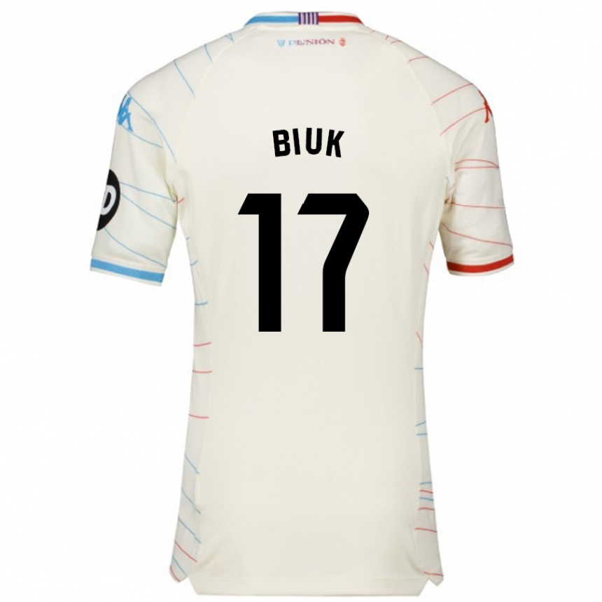 Niño Fútbol Camiseta Stipe Biuk #17 Blanco Rojo Azul 2ª Equipación 2024/25 Argentina