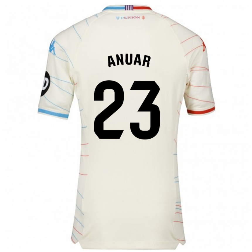 Niño Fútbol Camiseta Anuar #23 Blanco Rojo Azul 2ª Equipación 2024/25 Argentina