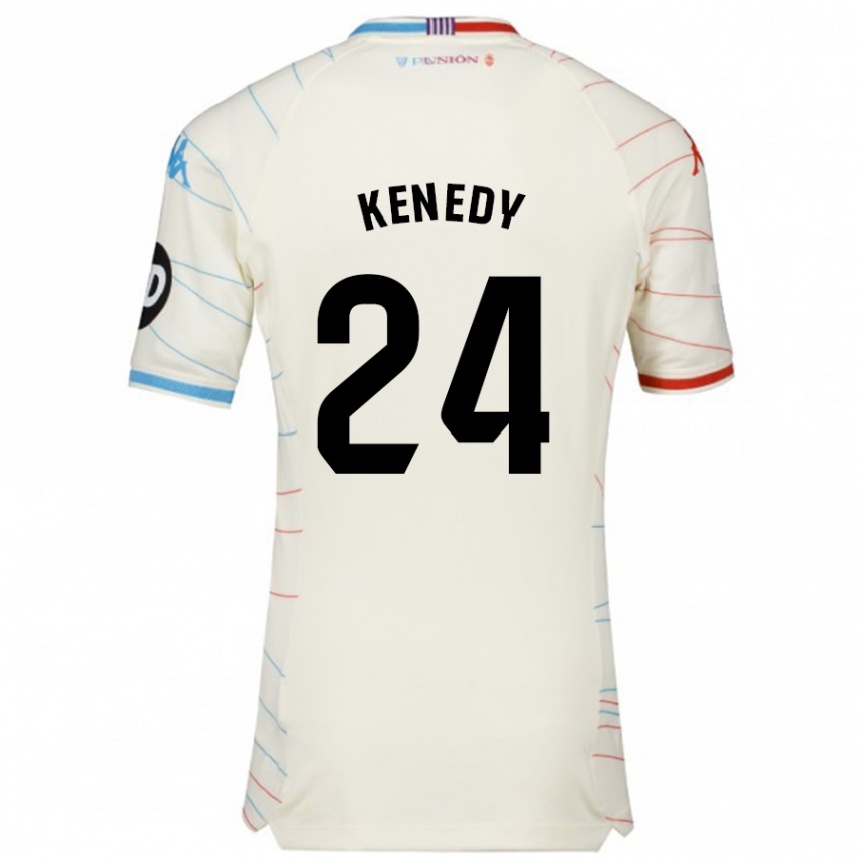 Niño Fútbol Camiseta Kenedy #24 Blanco Rojo Azul 2ª Equipación 2024/25 Argentina