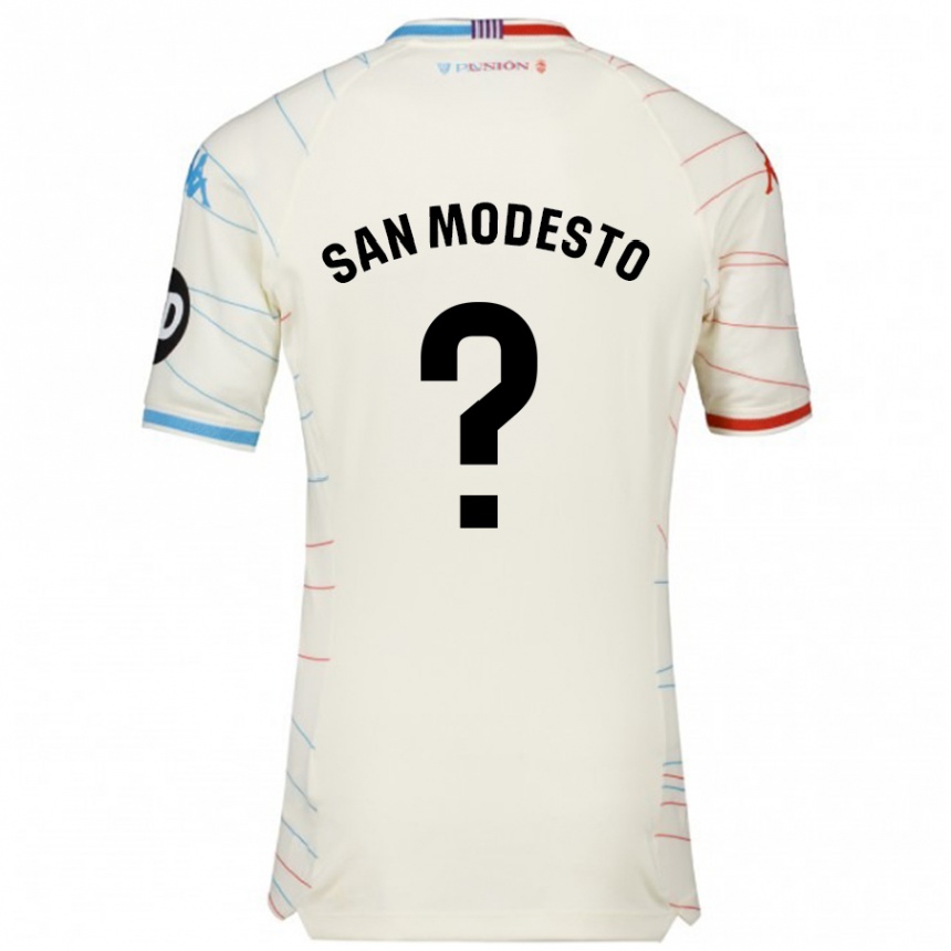 Niño Fútbol Camiseta Hugo San Modesto #0 Blanco Rojo Azul 2ª Equipación 2024/25 Argentina