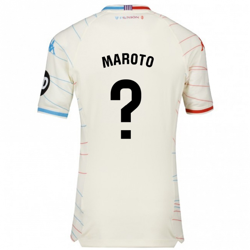 Niño Fútbol Camiseta Mario Maroto #0 Blanco Rojo Azul 2ª Equipación 2024/25 Argentina