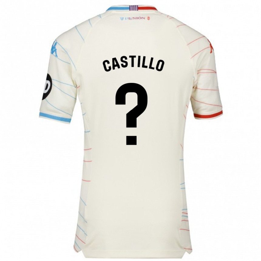 Niño Fútbol Camiseta Gonzalo Castillo #0 Blanco Rojo Azul 2ª Equipación 2024/25 Argentina