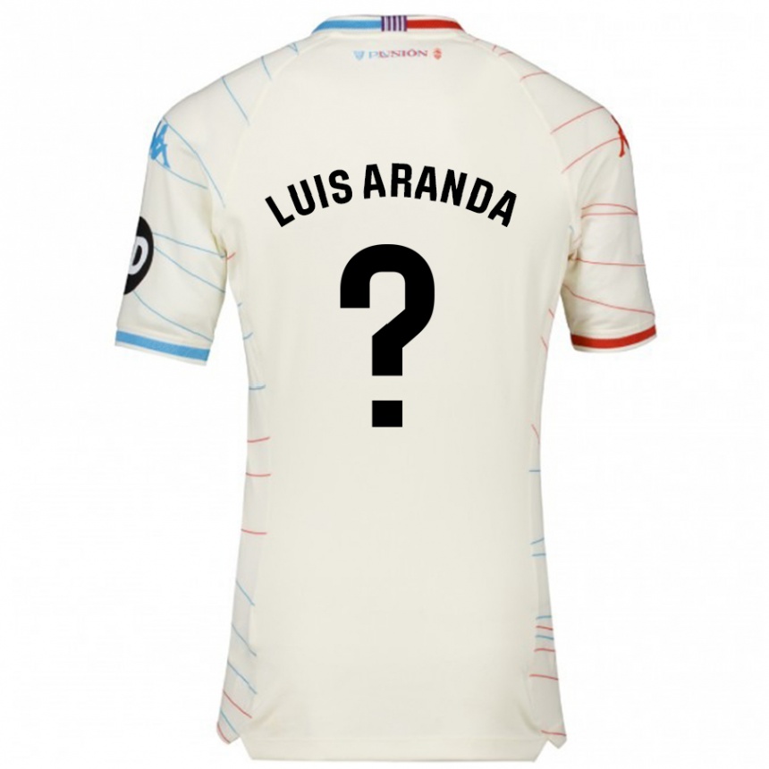 Niño Fútbol Camiseta José Luis Aranda #0 Blanco Rojo Azul 2ª Equipación 2024/25 Argentina