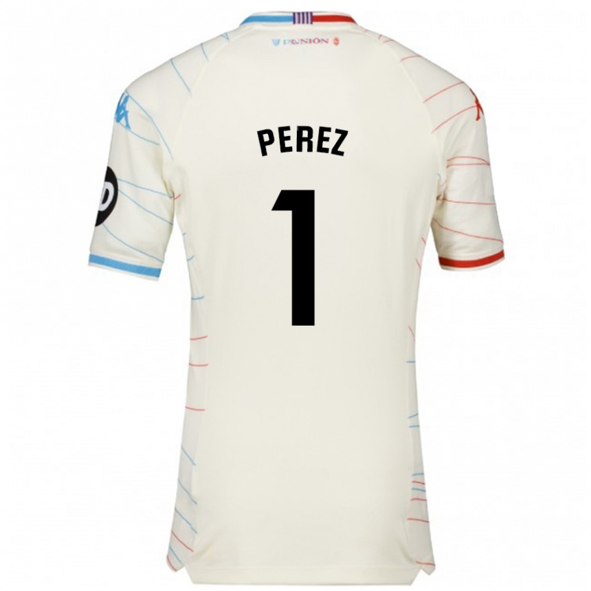 Niño Fútbol Camiseta Fer Pérez #1 Blanco Rojo Azul 2ª Equipación 2024/25 Argentina