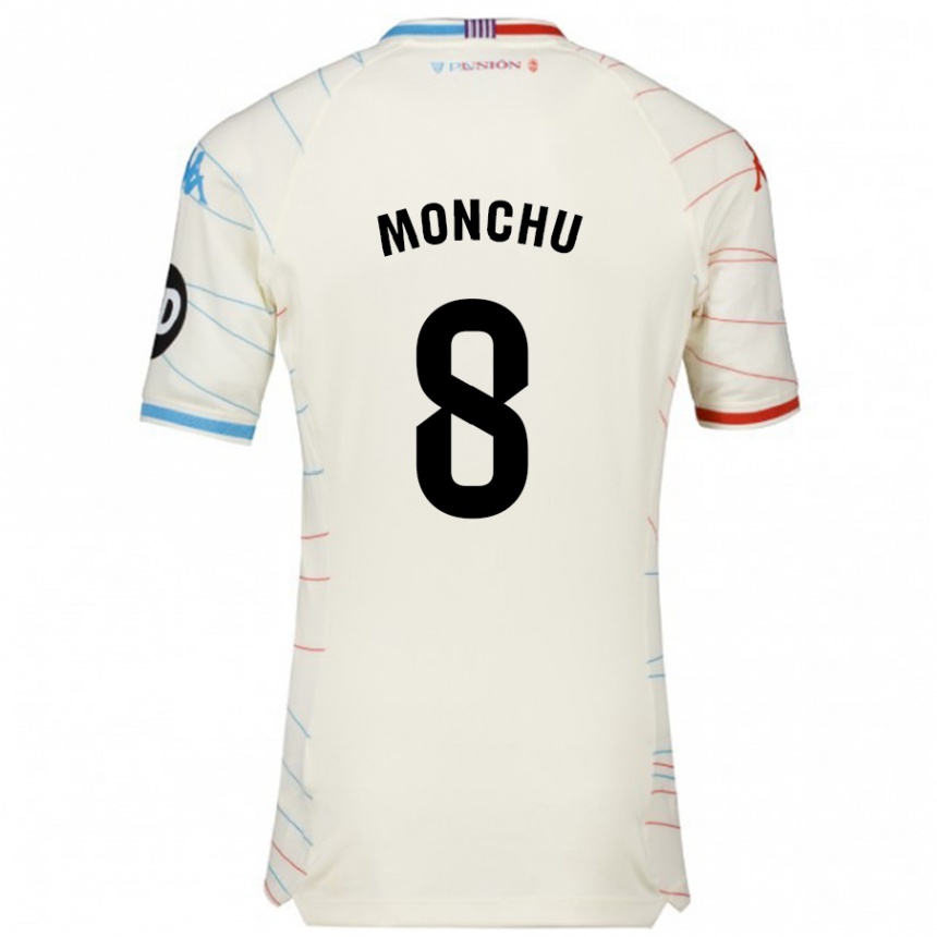 Niño Fútbol Camiseta Monchu #8 Blanco Rojo Azul 2ª Equipación 2024/25 Argentina