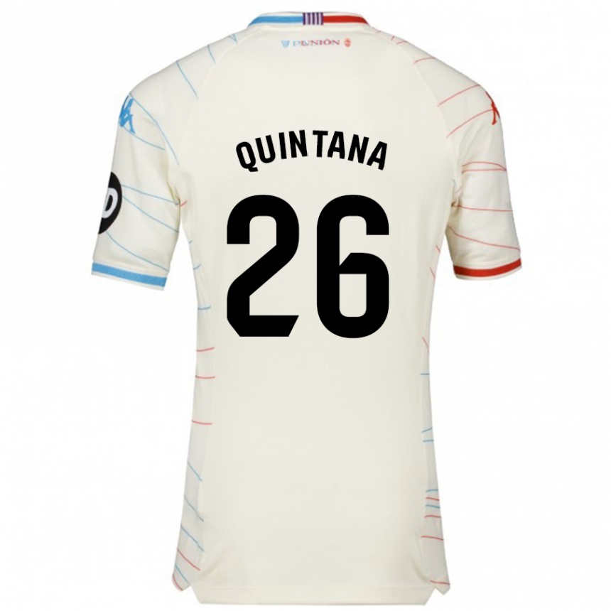 Niño Fútbol Camiseta Alberto Quintana #26 Blanco Rojo Azul 2ª Equipación 2024/25 Argentina