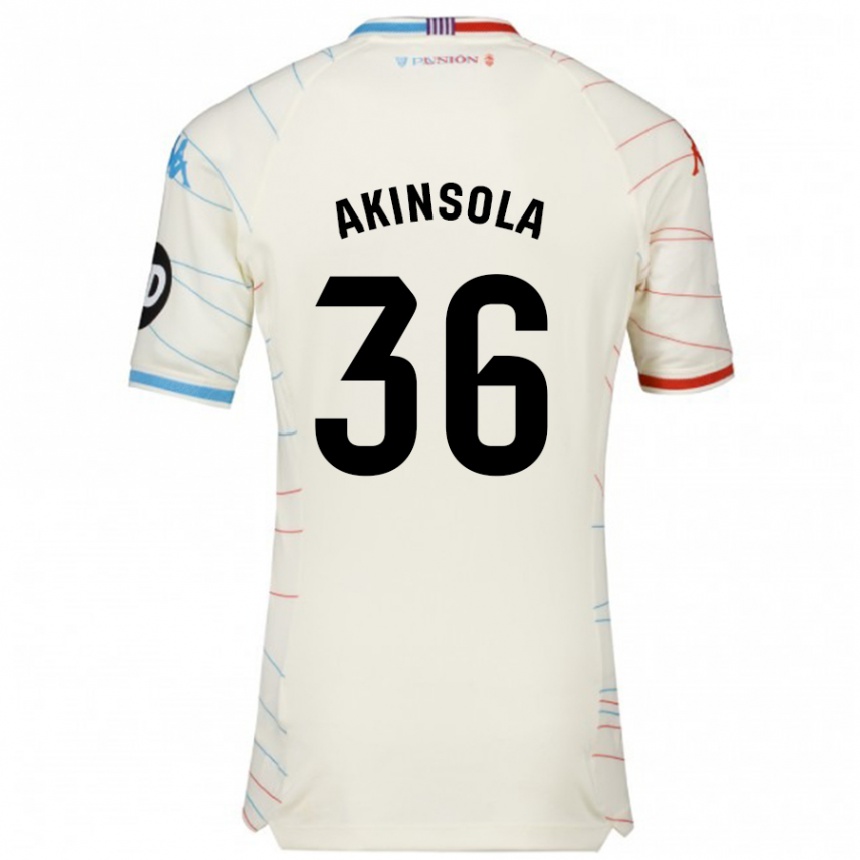 Niño Fútbol Camiseta Tunde Akinsola #36 Blanco Rojo Azul 2ª Equipación 2024/25 Argentina