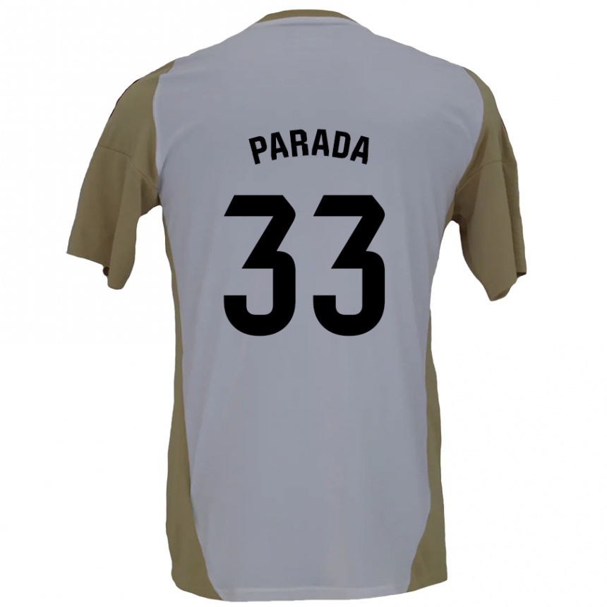 Niño Fútbol Camiseta Victor Parada #33 Marrón Blanco 2ª Equipación 2024/25 Argentina