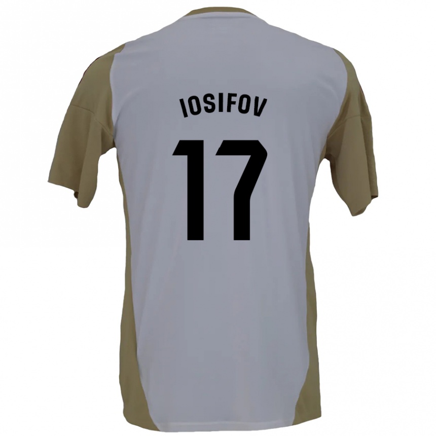 Niño Fútbol Camiseta Nikita Iosifov #17 Marrón Blanco 2ª Equipación 2024/25 Argentina