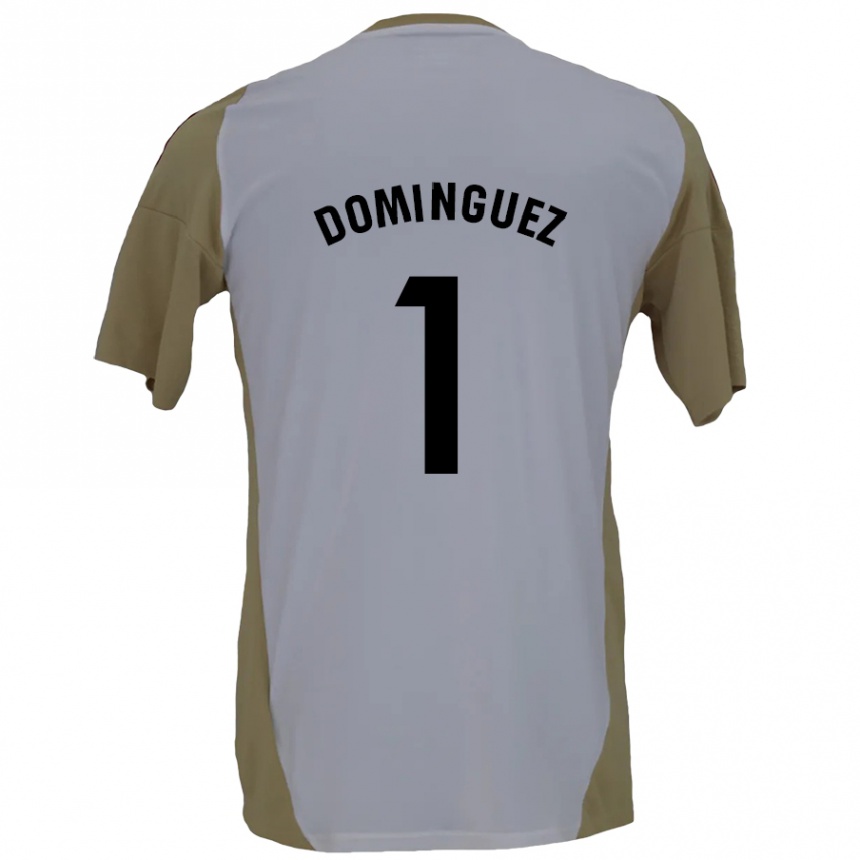 Niño Fútbol Camiseta Iago Domínguez #1 Marrón Blanco 2ª Equipación 2024/25 Argentina