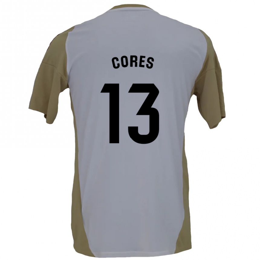 Niño Fútbol Camiseta Christian Cores #13 Marrón Blanco 2ª Equipación 2024/25 Argentina