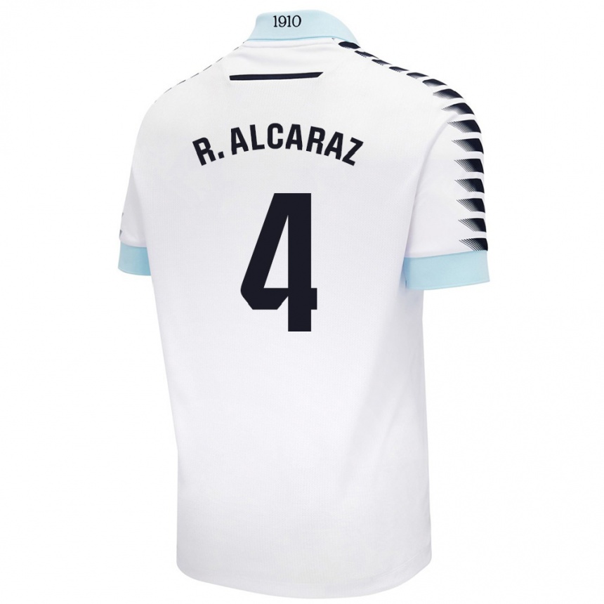 Niño Fútbol Camiseta Rubén Alcaraz #4 Blanco Azul 2ª Equipación 2024/25 Argentina