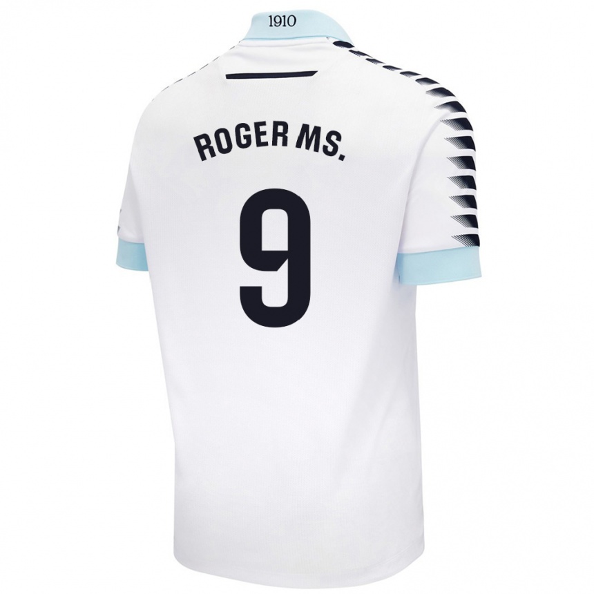 Niño Fútbol Camiseta Roger Martí #9 Blanco Azul 2ª Equipación 2024/25 Argentina