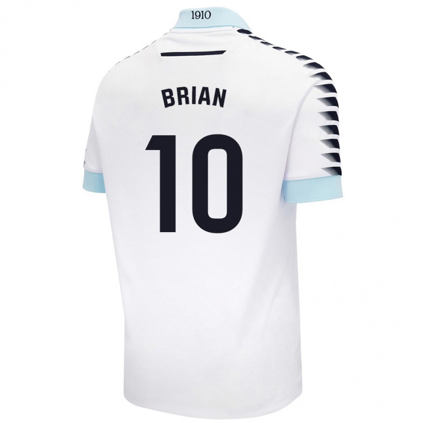 Niño Fútbol Camiseta Brian Ocampo #10 Blanco Azul 2ª Equipación 2024/25 Argentina