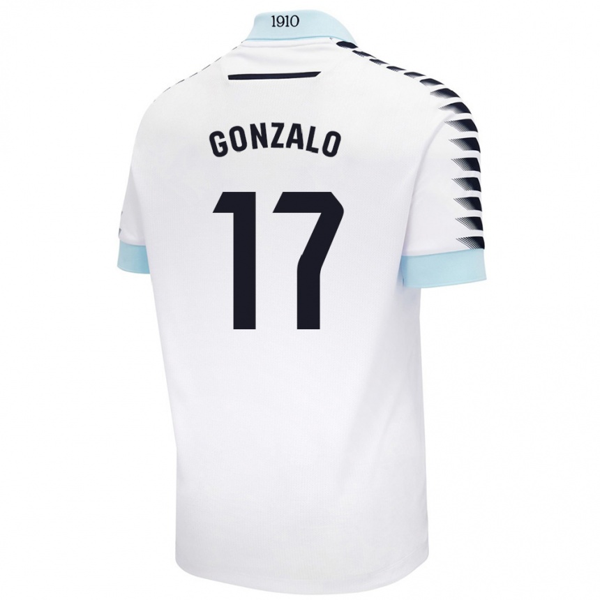 Niño Fútbol Camiseta Gonzalo Escalante #17 Blanco Azul 2ª Equipación 2024/25 Argentina