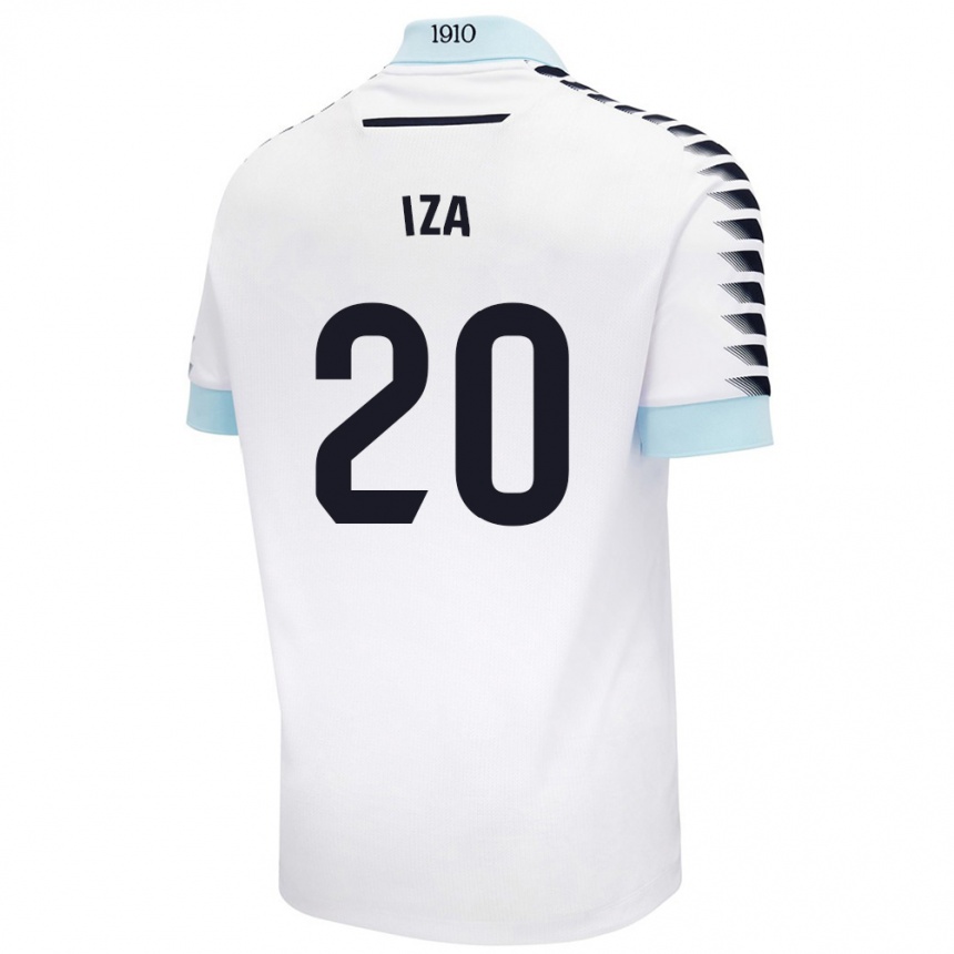 Niño Fútbol Camiseta Iza Carcelén #20 Blanco Azul 2ª Equipación 2024/25 Argentina