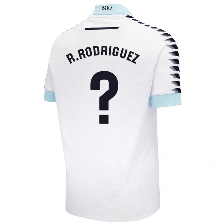 Niño Fútbol Camiseta Ramón Rodríguez #0 Blanco Azul 2ª Equipación 2024/25 Argentina