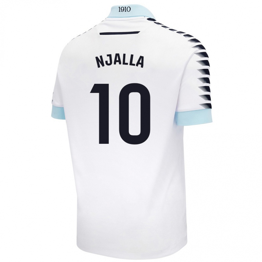 Niño Fútbol Camiseta Nico Njalla #10 Blanco Azul 2ª Equipación 2024/25 Argentina