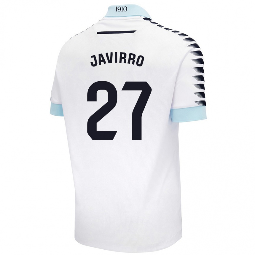 Niño Fútbol Camiseta Javirro #27 Blanco Azul 2ª Equipación 2024/25 Argentina