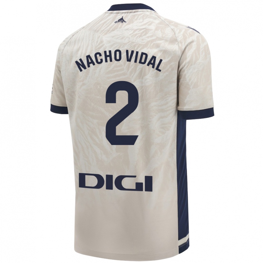 Niño Fútbol Camiseta Nacho Vidal #2 Gris Claro 2ª Equipación 2024/25 Argentina