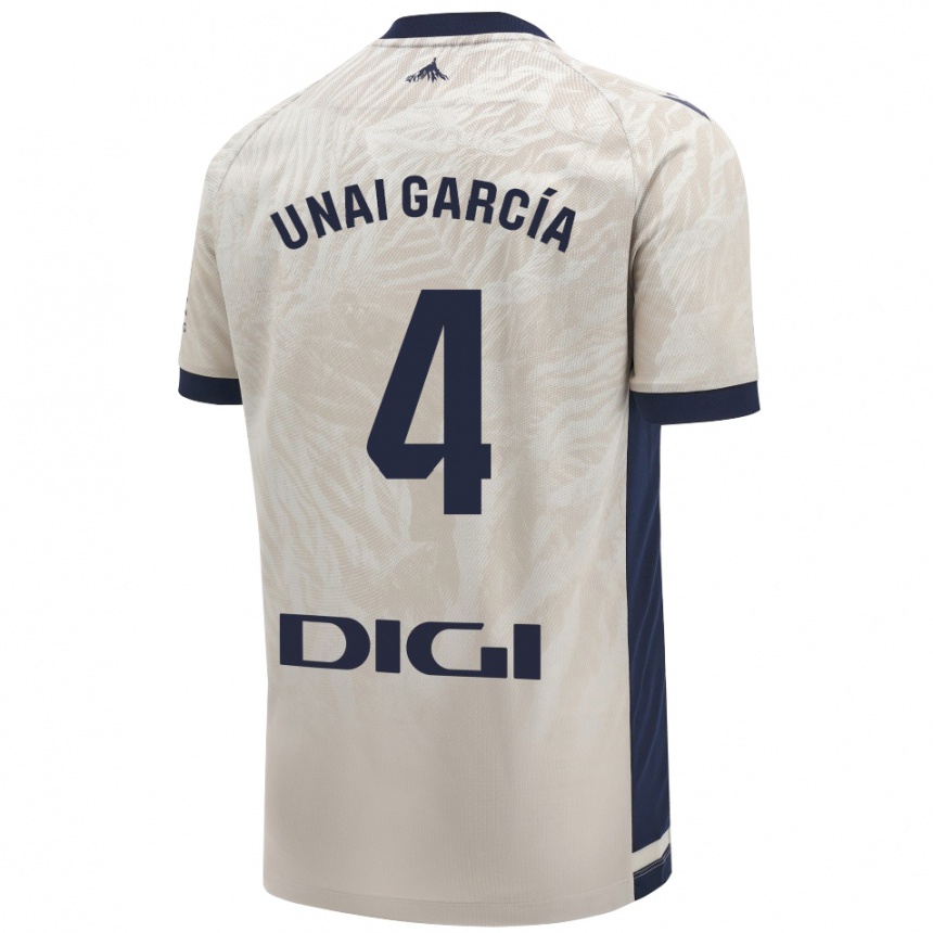 Niño Fútbol Camiseta Unai García #4 Gris Claro 2ª Equipación 2024/25 Argentina