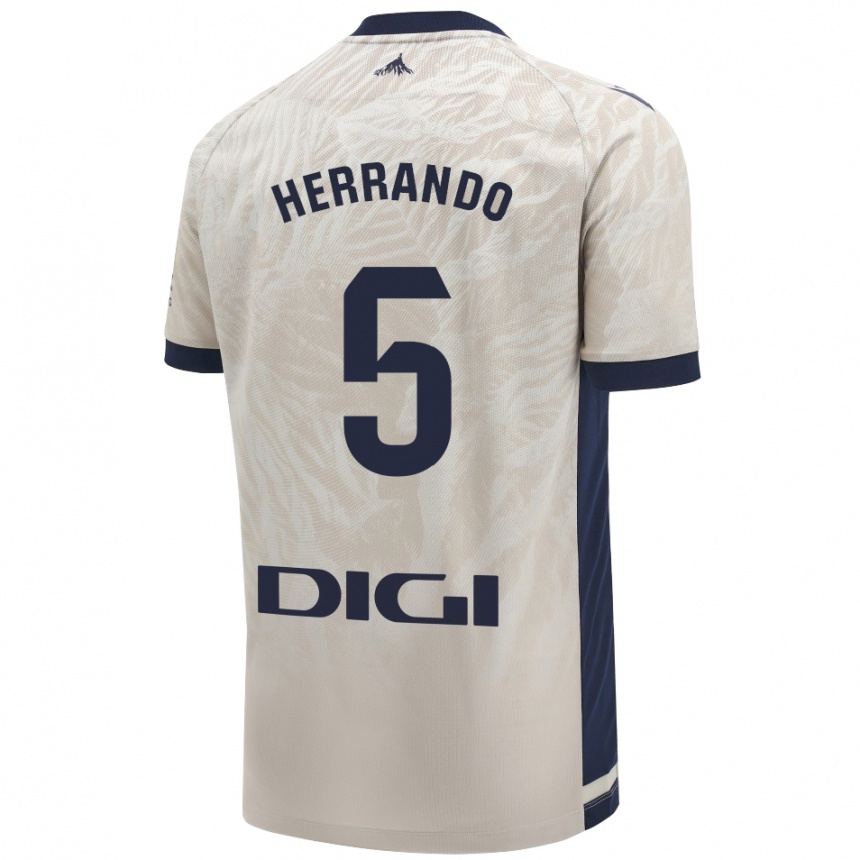 Niño Fútbol Camiseta Jorge Herrando #5 Gris Claro 2ª Equipación 2024/25 Argentina