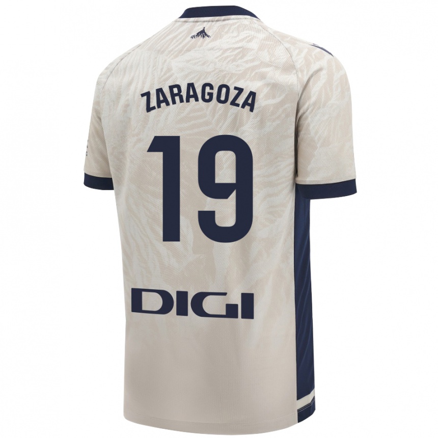 Niño Fútbol Camiseta Bryan Zaragoza #19 Gris Claro 2ª Equipación 2024/25 Argentina