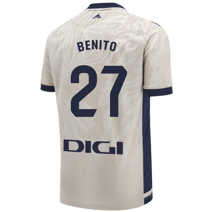 Niño Fútbol Camiseta Iker Benito #27 Gris Claro 2ª Equipación 2024/25 Argentina