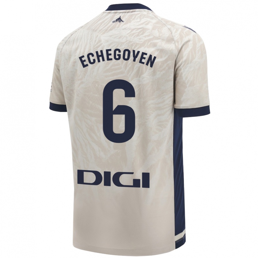 Niño Fútbol Camiseta Mauro Echegoyen #6 Gris Claro 2ª Equipación 2024/25 Argentina