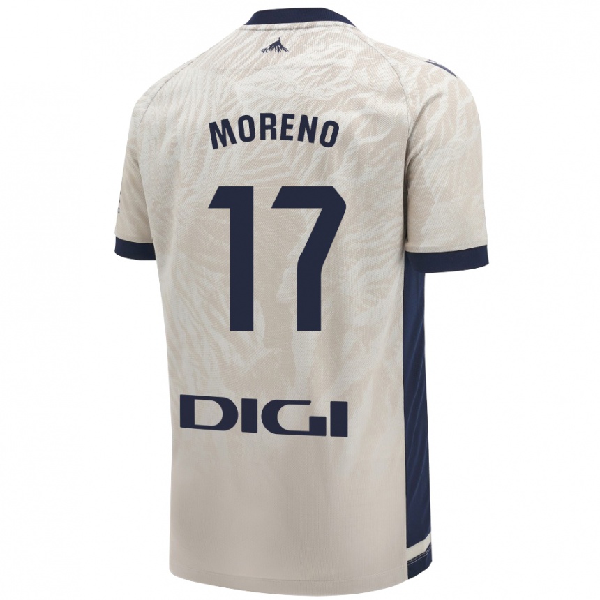 Niño Fútbol Camiseta Pablo Moreno #17 Gris Claro 2ª Equipación 2024/25 Argentina