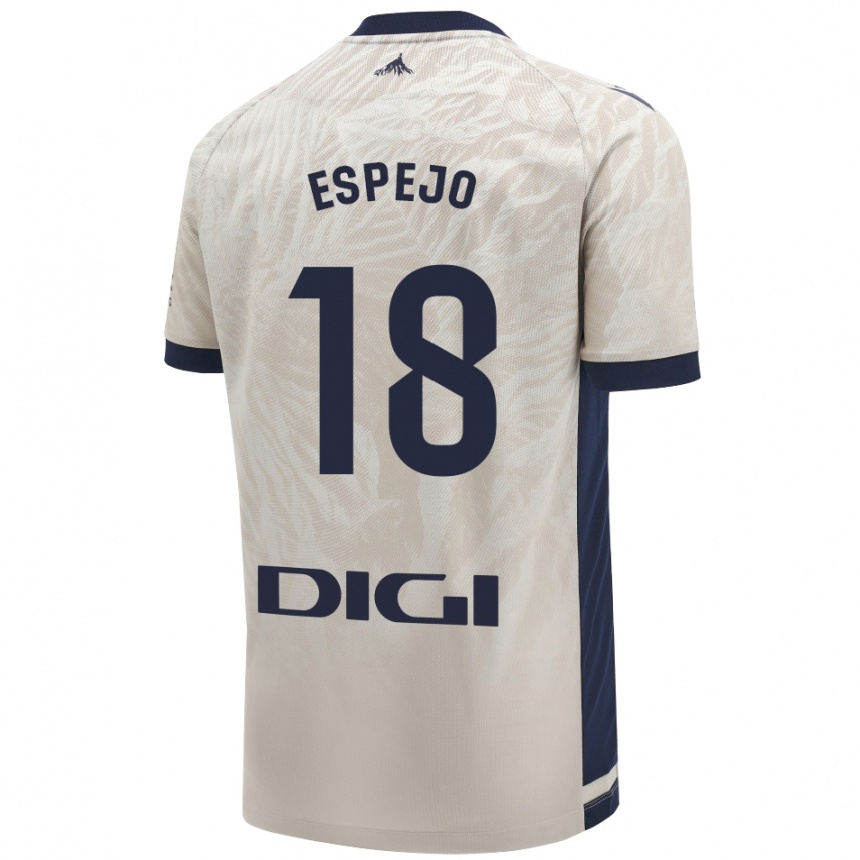 Niño Fútbol Camiseta Diego Espejo #18 Gris Claro 2ª Equipación 2024/25 Argentina