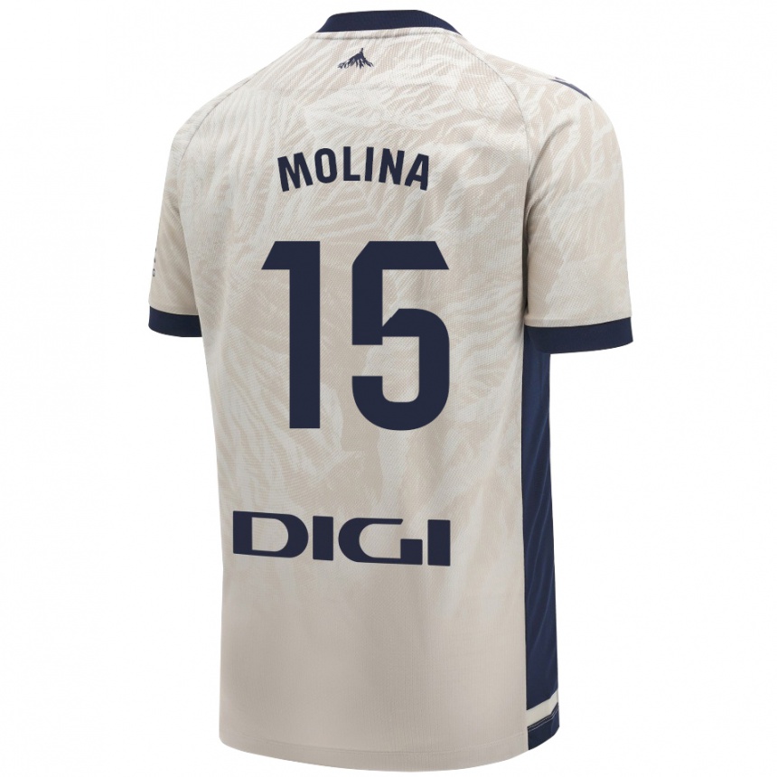 Niño Fútbol Camiseta Guillem Molina #15 Gris Claro 2ª Equipación 2024/25 Argentina