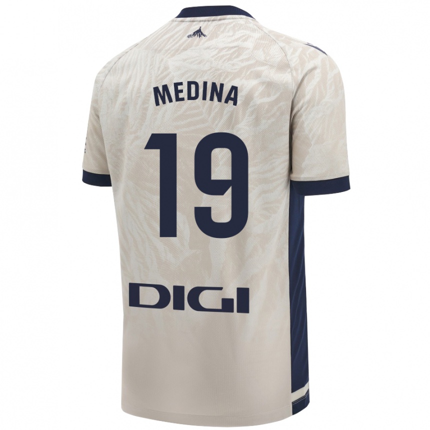 Niño Fútbol Camiseta Arantxa Medina Torreblanca #19 Gris Claro 2ª Equipación 2024/25 Argentina