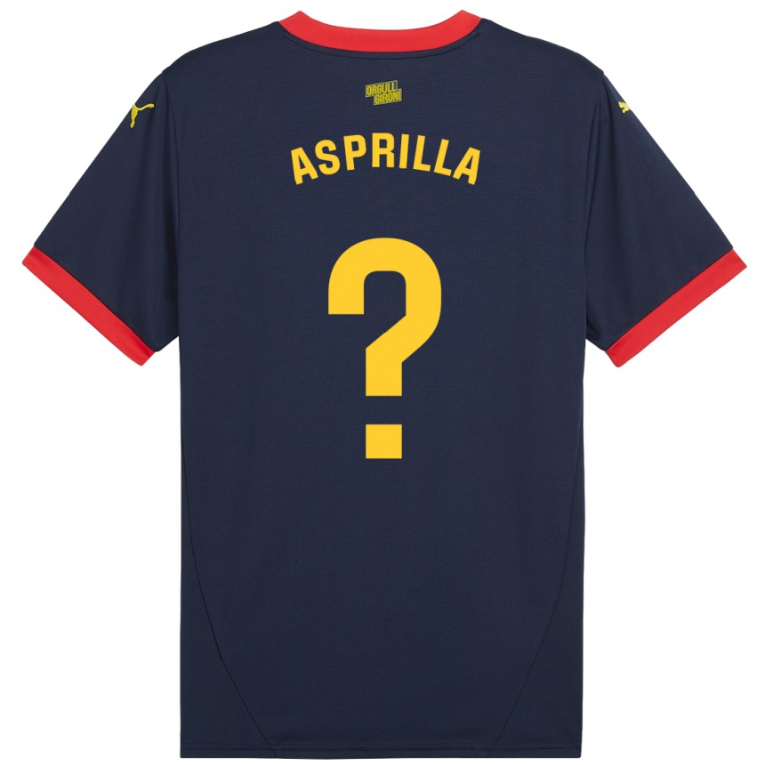 Niño Fútbol Camiseta Yáser Asprilla #0 Azul Marino Rojo 2ª Equipación 2024/25 Argentina