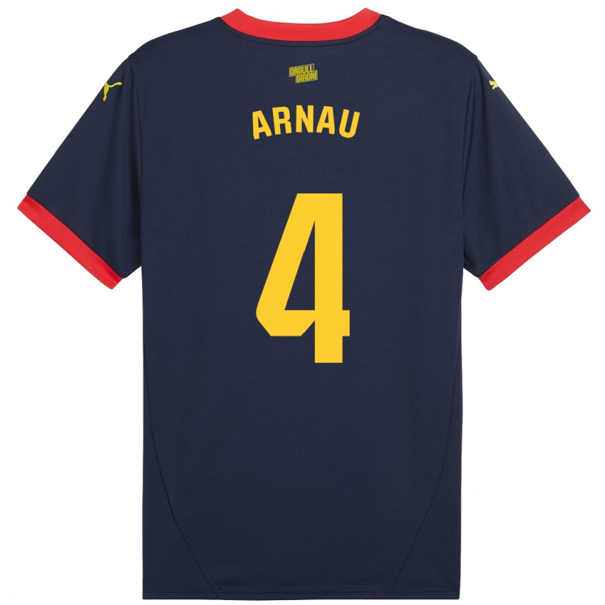 Niño Fútbol Camiseta Arnau Martínez #4 Azul Marino Rojo 2ª Equipación 2024/25 Argentina