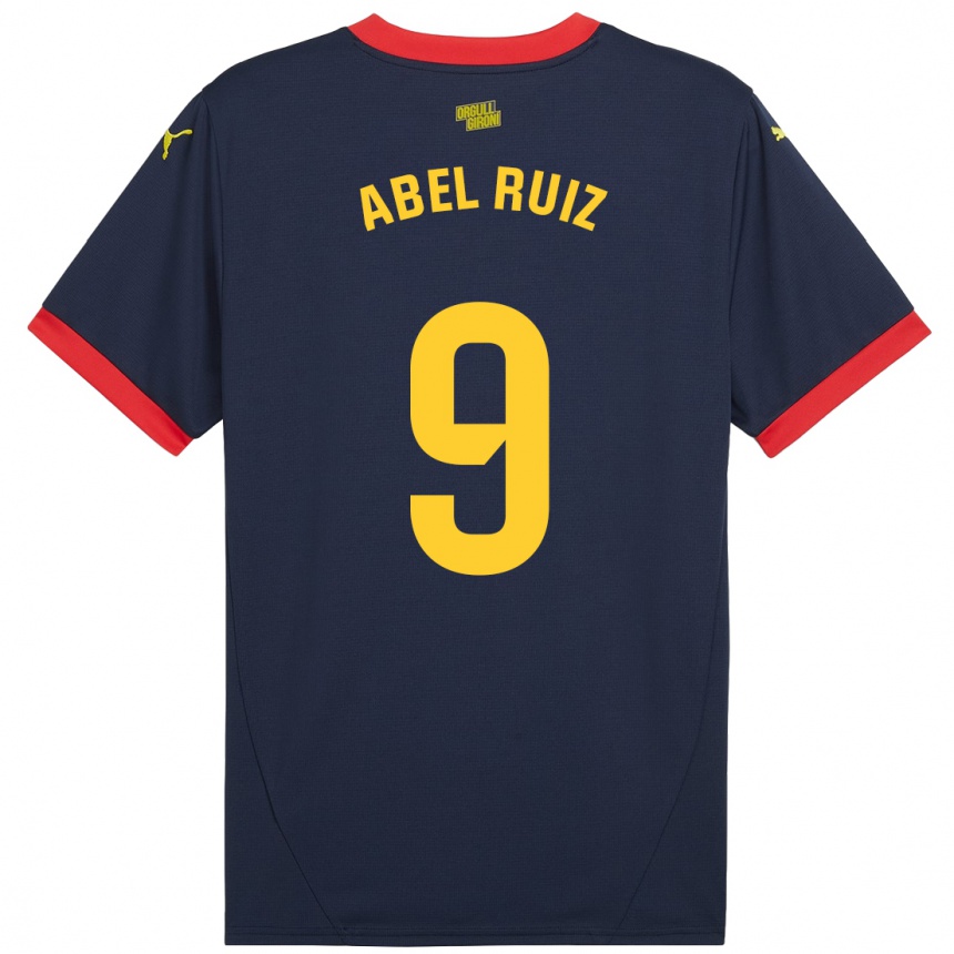 Niño Fútbol Camiseta Abel Ruiz #9 Azul Marino Rojo 2ª Equipación 2024/25 Argentina