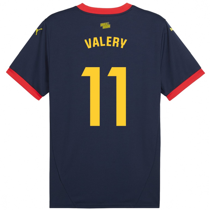 Niño Fútbol Camiseta Valery Fernández #11 Azul Marino Rojo 2ª Equipación 2024/25 Argentina