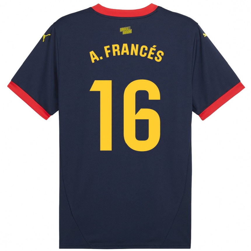 Niño Fútbol Camiseta Alejandro Francés #16 Azul Marino Rojo 2ª Equipación 2024/25 Argentina