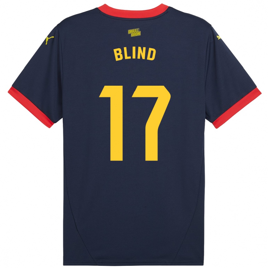 Niño Fútbol Camiseta Daley Blind #17 Azul Marino Rojo 2ª Equipación 2024/25 Argentina