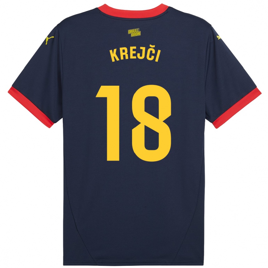 Niño Fútbol Camiseta Ladislav Krejci #18 Azul Marino Rojo 2ª Equipación 2024/25 Argentina