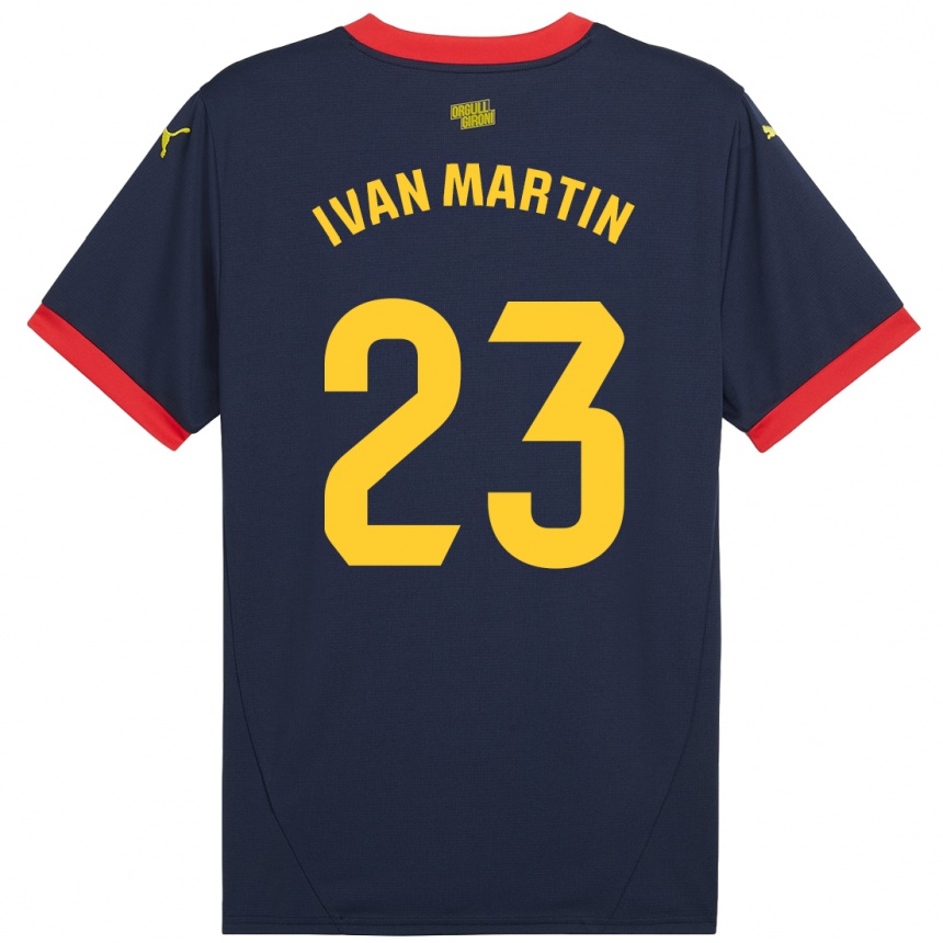 Niño Fútbol Camiseta Iván Martín #23 Azul Marino Rojo 2ª Equipación 2024/25 Argentina