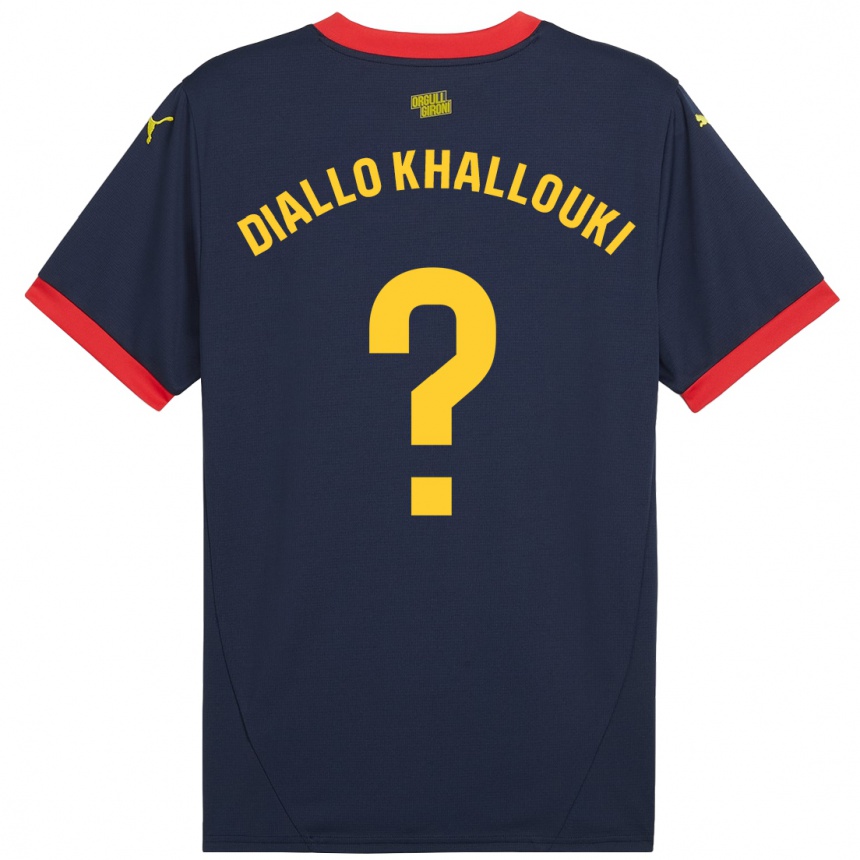 Niño Fútbol Camiseta Siaka Diallo Khallouki #0 Azul Marino Rojo 2ª Equipación 2024/25 Argentina