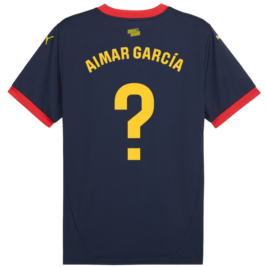 Niño Fútbol Camiseta Aimar García #0 Azul Marino Rojo 2ª Equipación 2024/25 Argentina