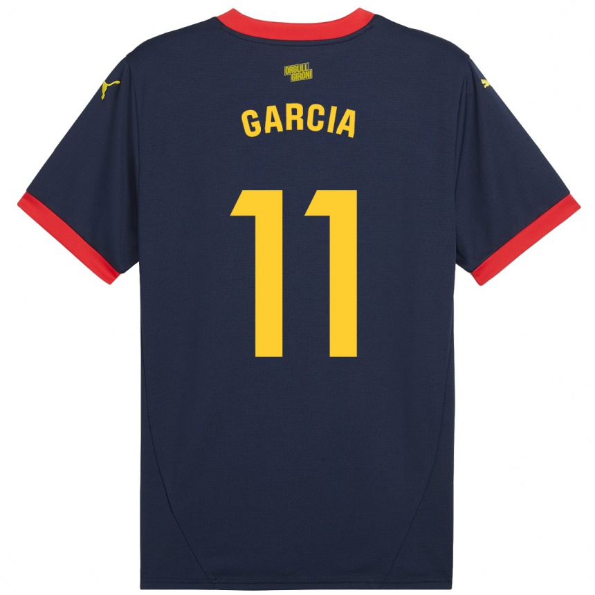 Niño Fútbol Camiseta Jastin García #11 Azul Marino Rojo 2ª Equipación 2024/25 Argentina