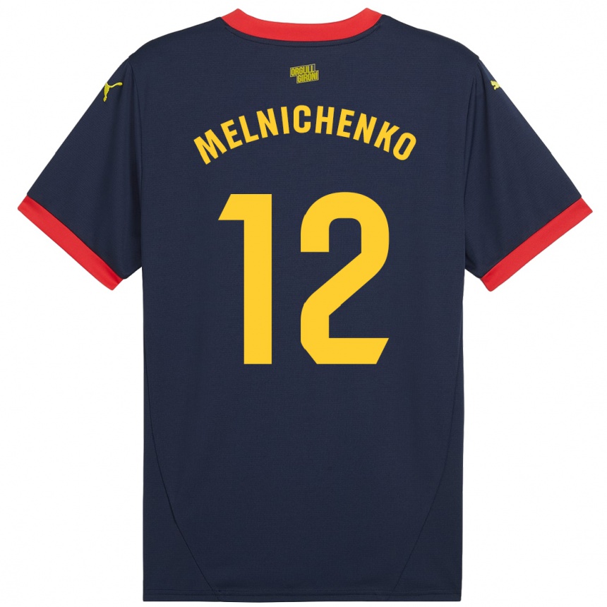 Niño Fútbol Camiseta Dmytro Melnichenko #12 Azul Marino Rojo 2ª Equipación 2024/25 Argentina