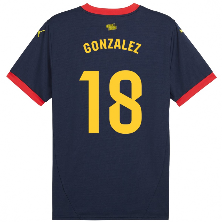 Niño Fútbol Camiseta Gerard Gonzalez #18 Azul Marino Rojo 2ª Equipación 2024/25 Argentina