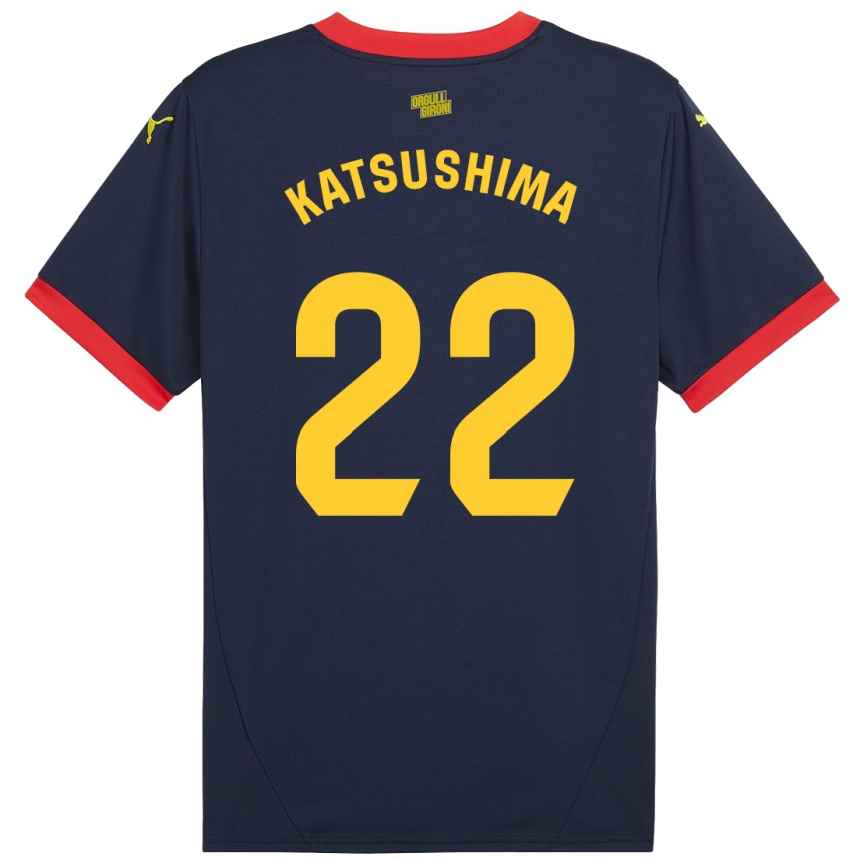 Niño Fútbol Camiseta Shinnosuke Katsushima #22 Azul Marino Rojo 2ª Equipación 2024/25 Argentina