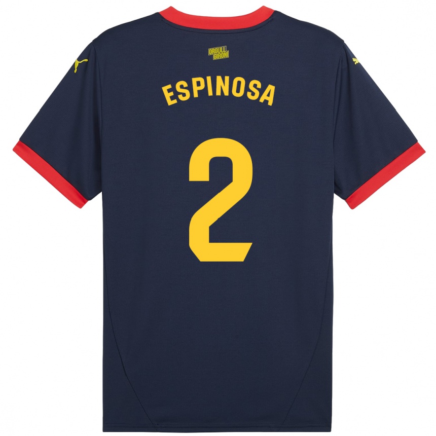 Niño Fútbol Camiseta Bernardo Espinosa #2 Azul Marino Rojo 2ª Equipación 2024/25 Argentina