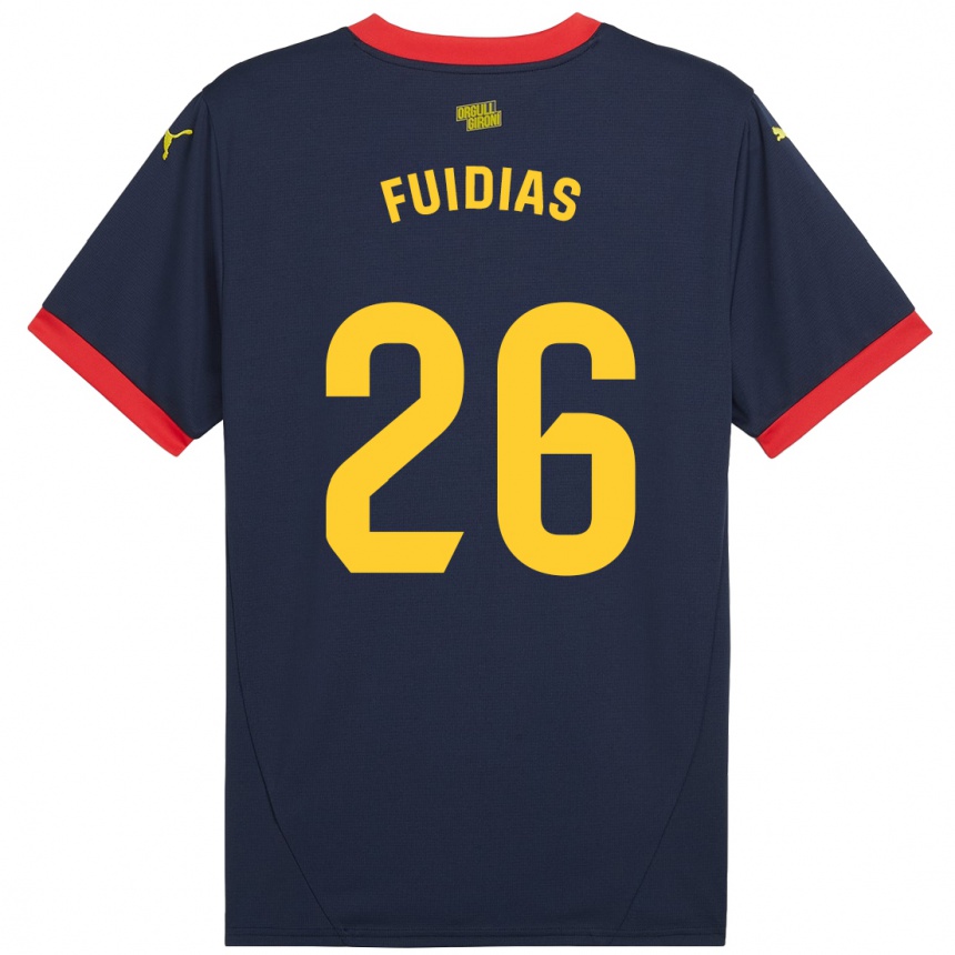 Niño Fútbol Camiseta Toni Fuidias #26 Azul Marino Rojo 2ª Equipación 2024/25 Argentina