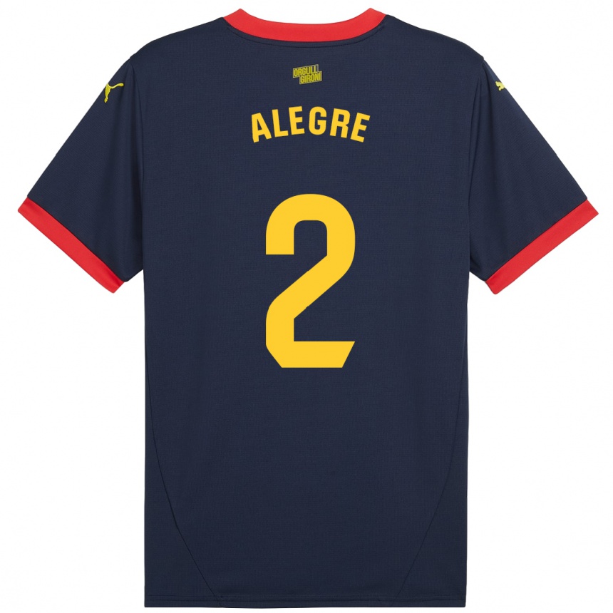 Niño Fútbol Camiseta Marc Alegre #2 Azul Marino Rojo 2ª Equipación 2024/25 Argentina